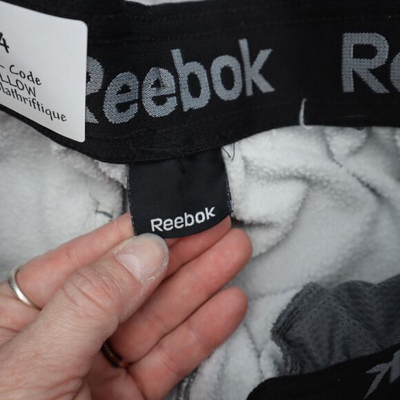 Reebok Pants Mens Gray Elastic Waist Red Drawstring Zip Pocket Sweatpants - Picture 2 of 16